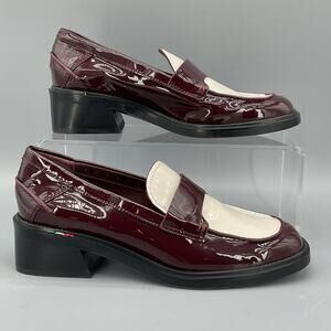NEW Sarto by Franco Sarto Women’s Gabriella Leather Loafers Red/White Size 6.5M